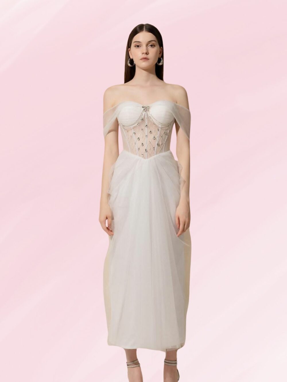 Crystal Bloom Corset Gown