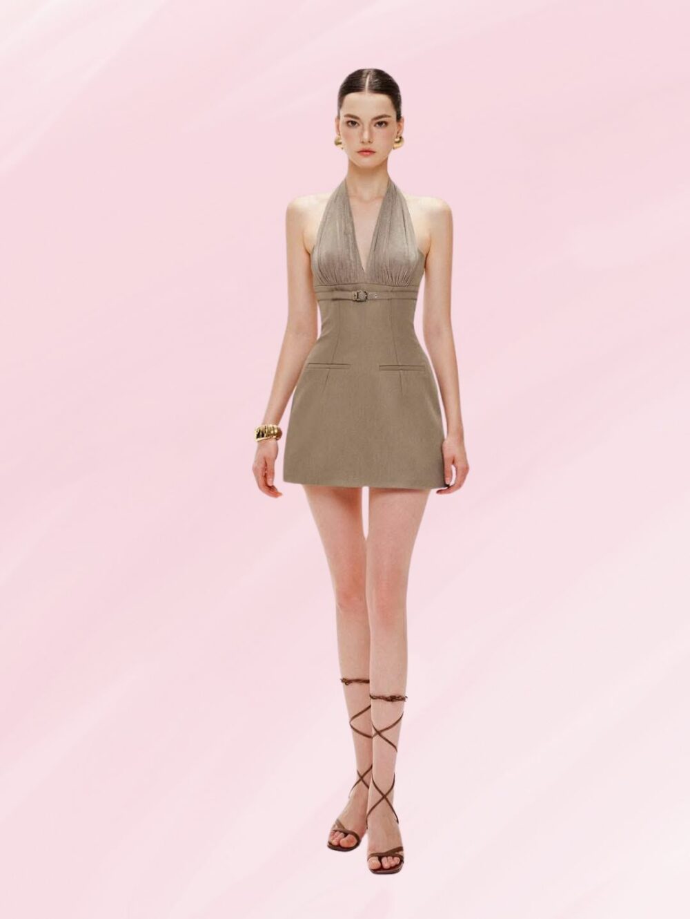 Sahara Halter Mini Dress